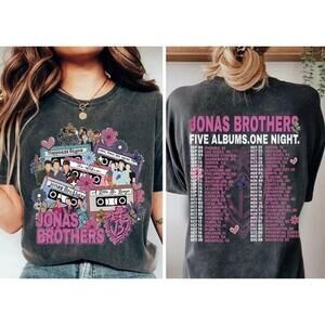 Jonas Brothers World Tour 2 Sided Pop Concert Fan Gift Unisex T-Shirt